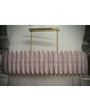 Lampadario Rettangolare in Vetro Artistico Rosa di Murano Lampadario Rettangolare in Vetro Artistico Rosa di Murano