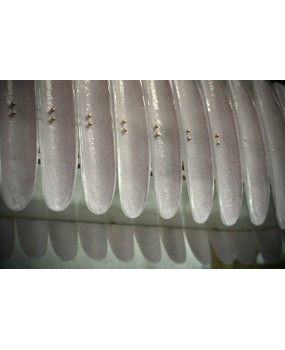 Murano Pink Art Glass Rectangular Mid-Century Chandelier and Pendant