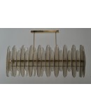 Lampadario Rettangolare in Vetro Artistico Fumé di Murano Lampadario Rettangolare in Vetro Artistico Fumé di Murano