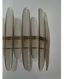 Lampadario Rettangolare in Vetro Artistico Fumé di Murano Lampadario Rettangolare in Vetro Artistico Fumé di Murano
