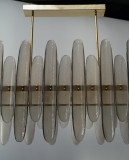 Lampadario Rettangolare in Vetro Artistico Fumé di Murano Lampadario Rettangolare in Vetro Artistico Fumé di Murano