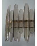 Murano Smoky Art Glass Rectangular Mid-Century Chandelier and Pendant Murano Smoky Art Glass Rectangular Mid-Century Chandelier and Pendant