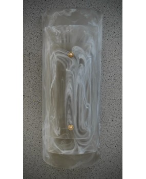 Applique in Vetro Artistico di Murano Bianco e Fumé