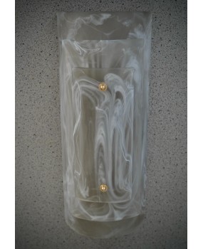 Applique in Vetro Artistico di Murano Bianco e Fumé