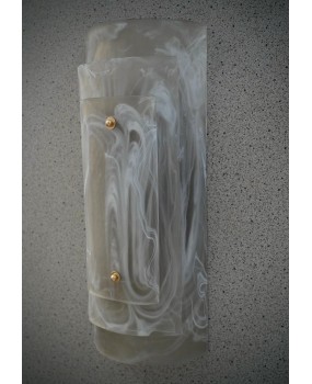 Applique in Vetro Artistico di Murano Bianco e Fumé