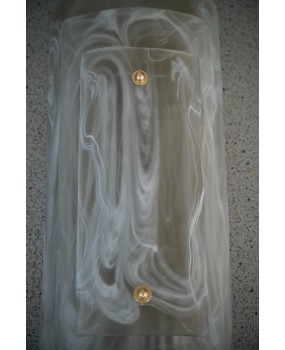 Applique in Vetro Artistico di Murano Bianco e Fumé