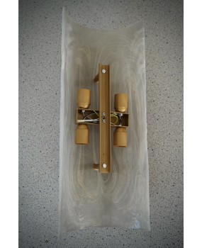 Murano Smoky and White Art Glass Mid-Century Wall Light and Sconces
