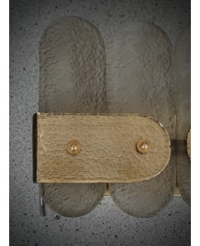 Murano Art Glass Sandblasted and Gold Color Brass Wall Light and Sconc
