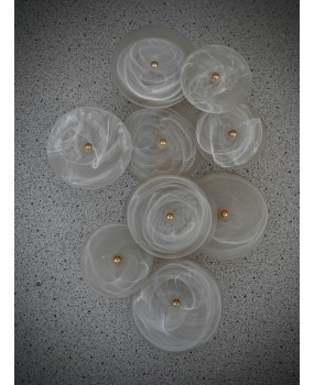 Murano Art Glass and Brass Light White Color Wall Light and Sconces