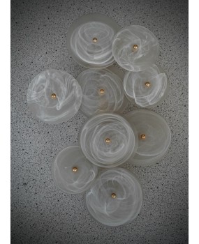 Murano Art Glass and Brass Light White Color Wall Light and Sconces