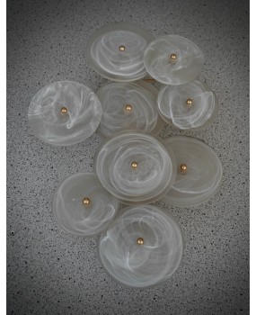 Murano Art Glass and Brass Light White Color Wall Light and Sconces