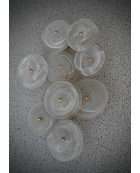 Murano Art Glass and Brass Light White Color Wall Light and Sconces