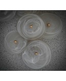 Murano Art Glass and Brass Light White Color Wall Light and Sconces Murano Art Glass and Brass Light White Color Wall Light and Sconces