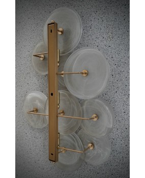 Murano Art Glass and Brass Light White Color Wall Light and Sconces