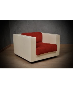 MASSIMO VIGNELLI Mod. Saratoga White and Red ArmChair, 1964