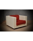 MASSIMO VIGNELLI Mod. Saratoga White and Red ArmChair, 1964