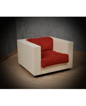 MASSIMO VIGNELLI Mod. Saratoga White and Red ArmChair, 1964