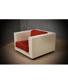 MASSIMO VIGNELLI Mod. Saratoga White and Red ArmChair, 1964
