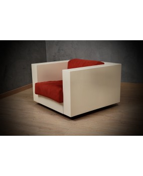 MASSIMO VIGNELLI Poltrona mod. Saratoga Bianca e Rossa, 1964