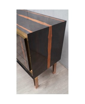 C 91 Cassettiera lastronata in legno di ebano