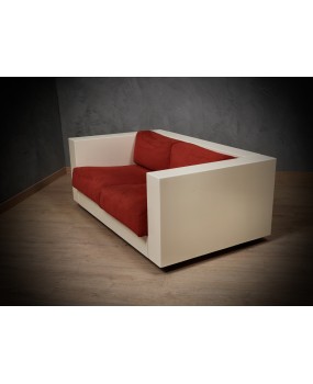 MASSIMO VIGNELLI Divano Mod. Saratoga Bianco e Rosso, 1964