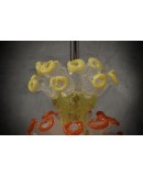 Vistosi Murano Orange Yellow and Blu Art Glass Color Table Lamp