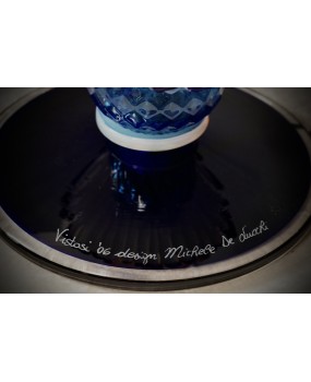 Vistosi Murano Orange Yellow and Blu Art Glass Color Table Lamp