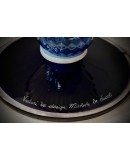 Lampada Vistosi in vetro di Murano giallo arancio e blu