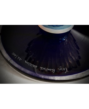 Lampada Vistosi in vetro di Murano giallo arancio e blu