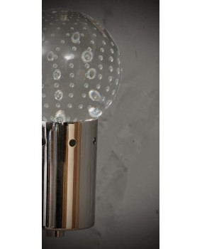 Murano Art Glass and Steel Wall Light, 1980