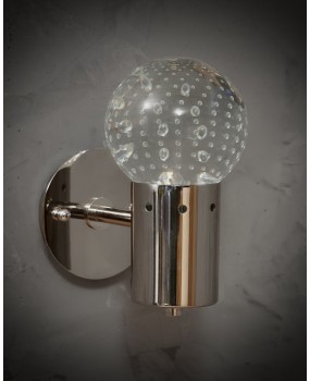 Murano Art Glass and Steel Wall Light, 1980