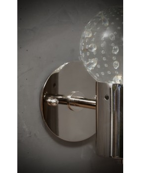 Murano Art Glass and Steel Wall Light, 1980