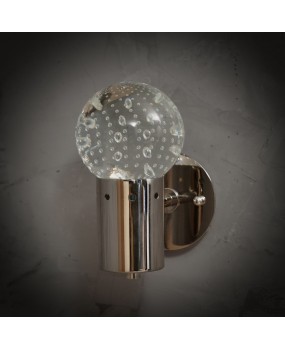 Murano Art Glass and Steel Wall Light, 1980