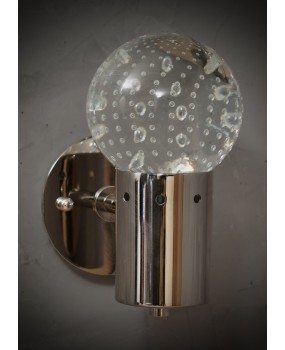 Murano Art Glass and Steel Wall Light, 1980