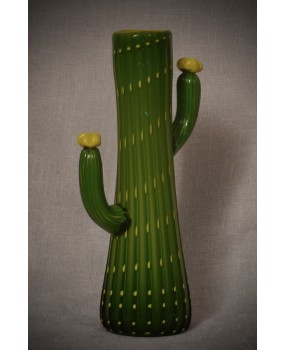 Vaso in Vetro Artistico di Murano Verde e Giallo