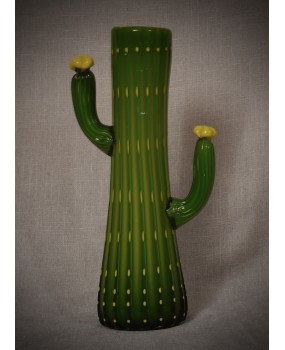 Vaso in Vetro Artistico di Murano Verde e Giallo