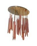 Lampadari in Vetro Artistico di Murano Rosa e Ottone