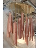 Lampadari in Vetro Artistico di Murano Rosa e Ottone