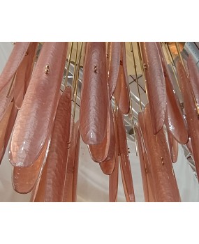 Lampadari in Vetro Artistico di Murano Rosa e Ottone
