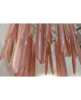 Lampadari in Vetro Artistico di Murano Rosa e Ottone