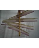 Lampadari in Vetro Artistico e Ottone di Murano Rosa e Ambra