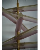 Lampadari in Vetro Artistico e Ottone di Murano Rosa e Ambra