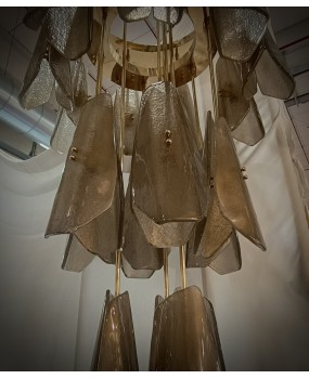 Lampadario in Vetro Artistico di Murano e Ottone