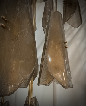 Lampadario in Vetro Artistico di Murano e Ottone
