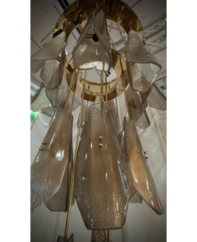 Lampadario in Vetro Artistico di Murano e Ottone