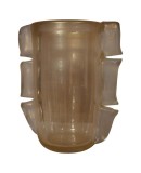 Vaso in vetro soffiato color oro di Murano