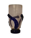 Vaso in Vetro Soffiato di Murano di Colore Oro e Blu