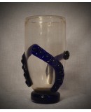 Vaso in Vetro Soffiato di Murano di Colore Oro e Blu