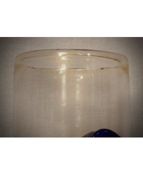 Vaso in Vetro Soffiato di Murano di Colore Oro e Blu