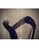 Murano Art Glass Blown Glass Gold and Blue Color Midcentury Vase